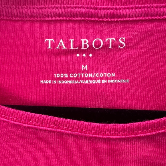 TALBOTS Cotton Long Sleeve Tee/ Cabaret Pink - Picture 4 of 4